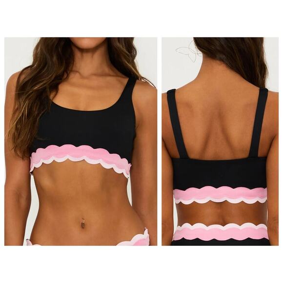 Beach Riot Marin Scallop Colorblock Bikini Top Size XL - Picture 2 of 8